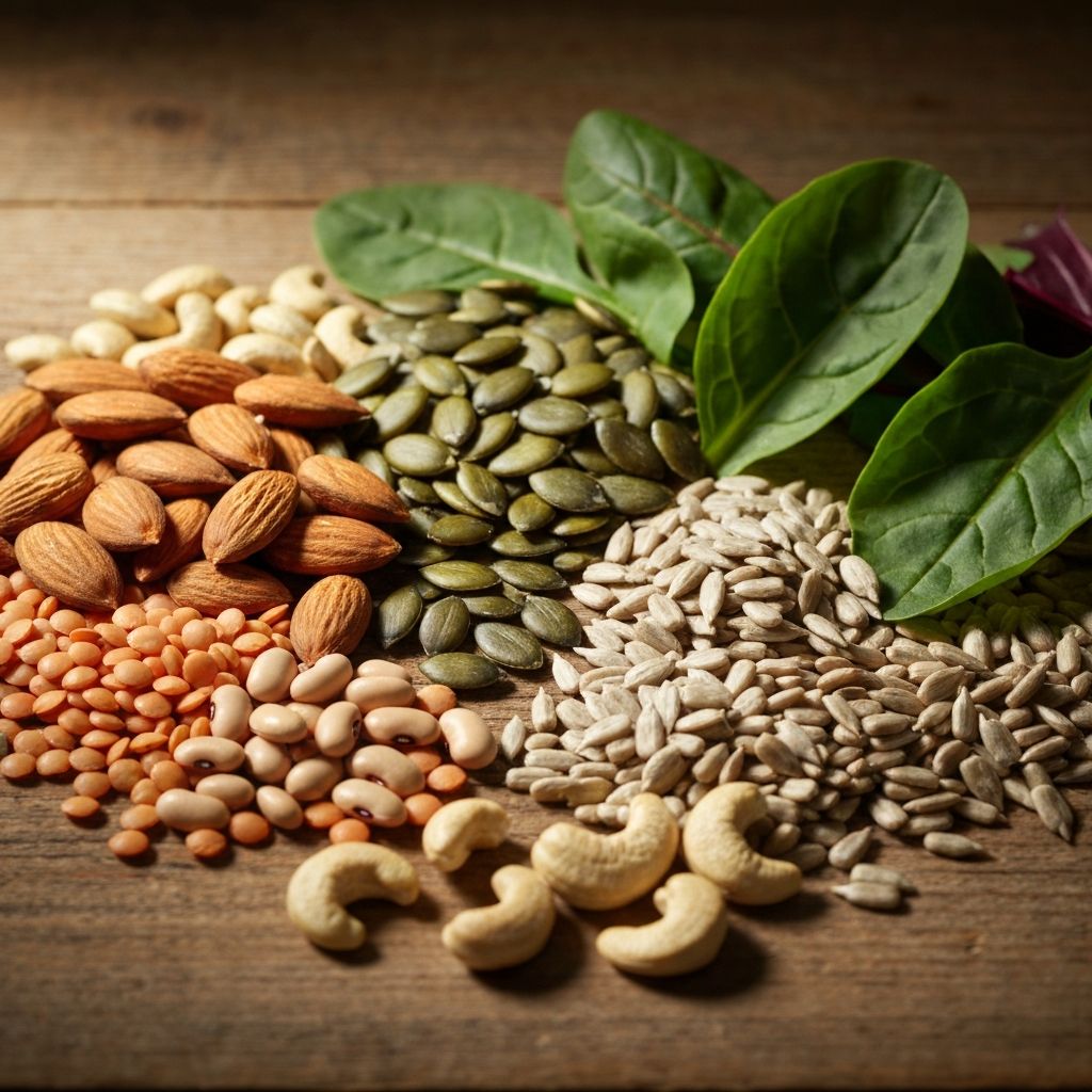 Mineral-rich foods including nuts and seeds